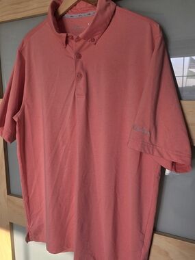 Walter Hagen Men’s Coral Button-Down Polo